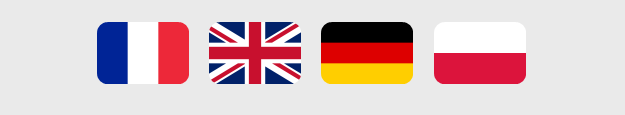 English French German and Polish