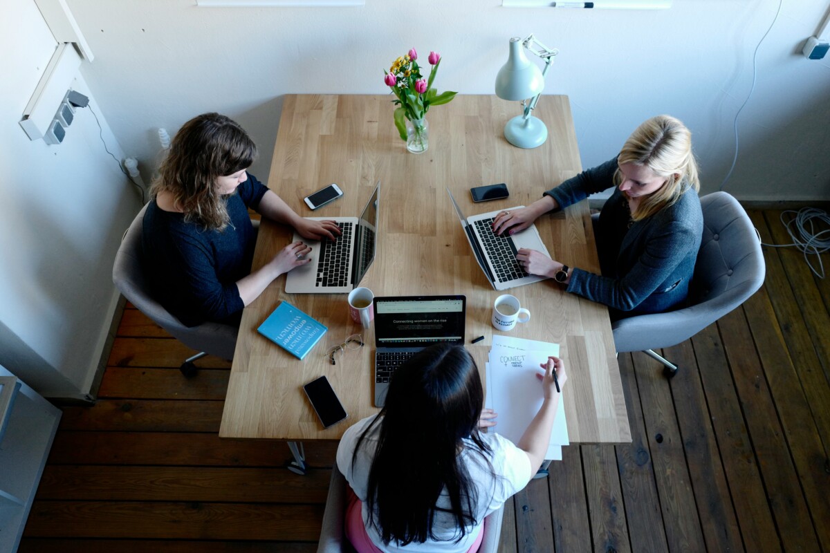 working together in coworking space