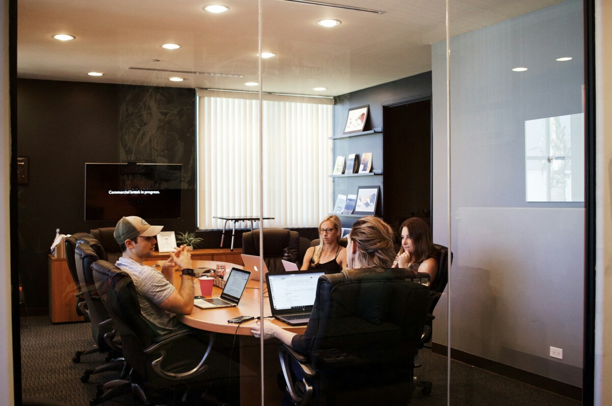 team working together in office