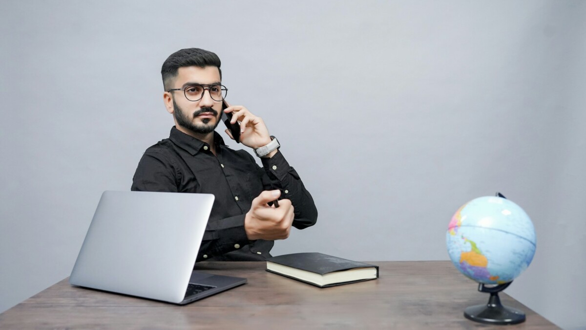 HR Manager talking on the phone