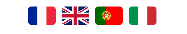 Portugese, Italian, French and English